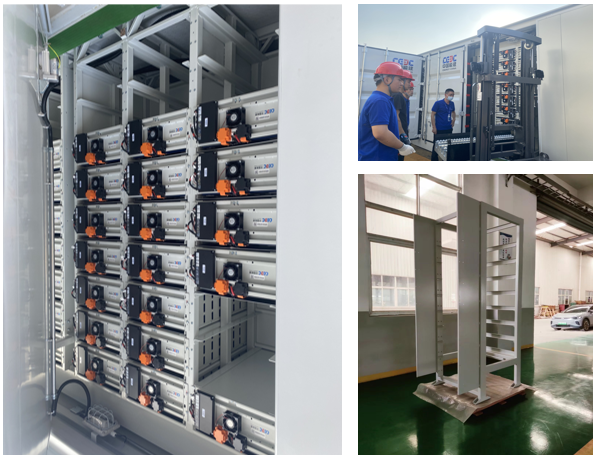 中国能建风冷集装箱电池簇架